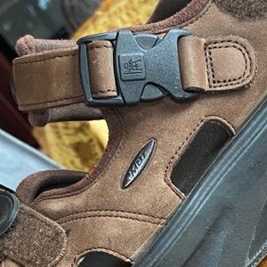 MBT  Brown Sandals with Black Buckle